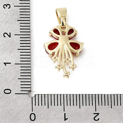 Brass Micro Pave Cubic Zirconia Pendants KK-C141-09G-1