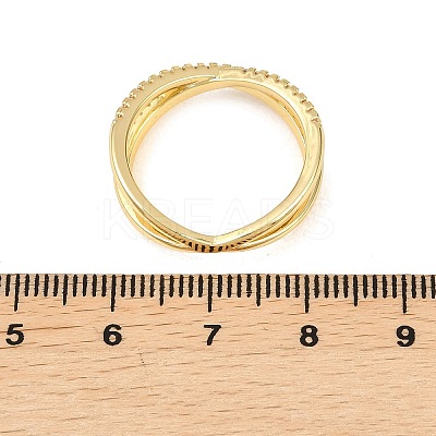 Brass Micro Pave Cubic Zirconia Finger Rings RJEW-D340-01G-04-1