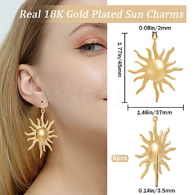 6Pcs Ion Plating(IP) 304 Stainless Steel Pendants STAS-BBC0003-81-1