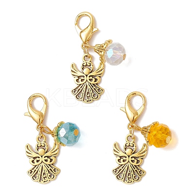3Pcs Tibetan Style Alloy Angel Pendant Decorations HJEW-JM03837-1