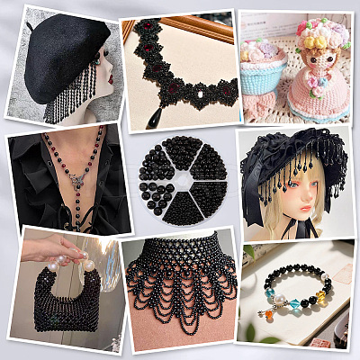 1070Pcs 6 Styles ABS Plastic Imitation Pearl Beads KY-PH0001-44-1