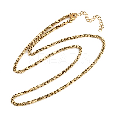 304 Stainless Steel Wheat Chains Necklaces for Unisex NJEW-K395-01B-G-1