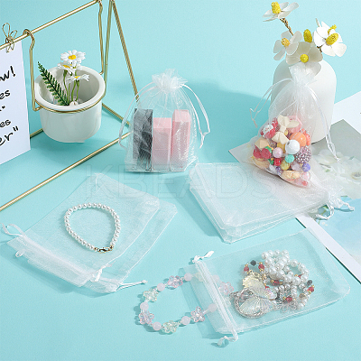 100pcs Large Organza Pouches Portable Shoes Bag Travel Storage Drawstring Bags OP-SP0001-03D-01-1