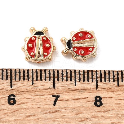 Brass Enamel Beads KK-A277-18G-1