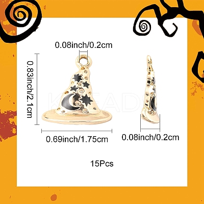 15Pcs Halloween Theme Alloy Pendants ENAM-YW0006-60-1