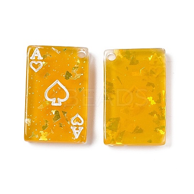 Transparent Resin Pendants RESI-I047-02B-1
