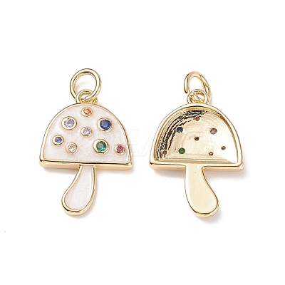 Brass Micro Pave Colorful Cubic Zirconia Pendants KK-C100-09G-1