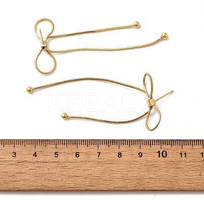 Bowknot Rack Plating Brass Stud Earrrings EJEW-Z085-01G-1