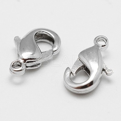Brass Lobster Claw Clasps KK-P130-093P-NR-1