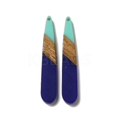 Opaque Resin & Walnut Wood Pendants RESI-D060-A-04-1