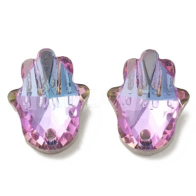 Electroplate Glass Pendants GLAA-A008-01-1
