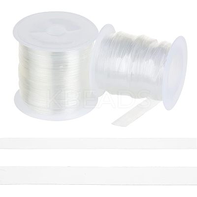 2 Rolls 2 Styles Invisible Stretchy TPU Plastic Transparent Elastic Strap EW-NB0001-09-1