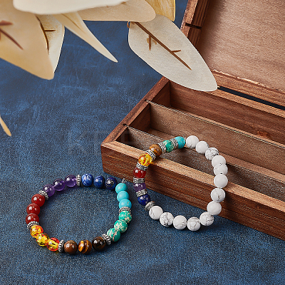 DIY Yoga Chakra Bracelet Making Kits DIY-SC0012-64-1