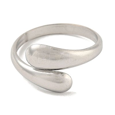 Non-Tarnish 304 Stainless Steel Plain Cuff Ring RJEW-C067-01P-1