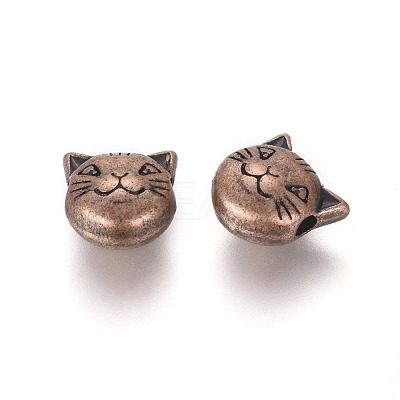Tibetan Style Alloy Kitten Beads TIBEP-GC178-R-NR-1