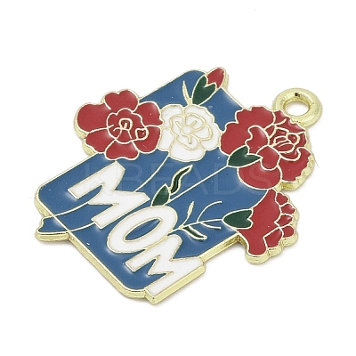 Mother's Day Alloy Enamel Pendants PALLOY-V001-02B-1