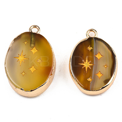 Natural Agate Pendants G-N326-155D-1