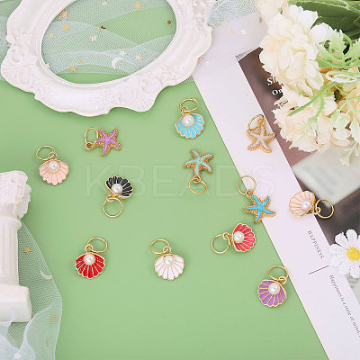 12Pcs Marine Organism Theme Allly Enamel Shoes Charms PALLOY-CA00013-1