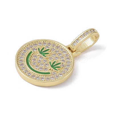 Brass Micro Pave Cubic Zirconia Pendants ZIRC-NH0001-01G-03-1