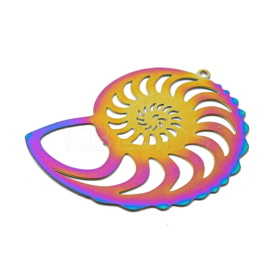 Ion Plating(IP) 201 Stainless Steel Etched Metal Embellishments Pendants STAS-G328-02G-RC-1