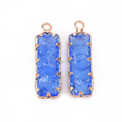 Crackle Glass Pendants GLAA-Q088-015-1