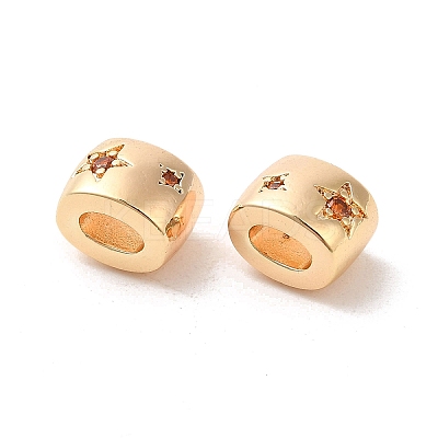 Brass Micro Pave Cubic Zirconia Beads KK-Q773-02G-04-1