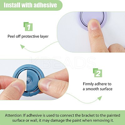 20Pcs 10 Colors Alloy Cell Phone Flat Round Holder Stand FIND-DC0004-77-1