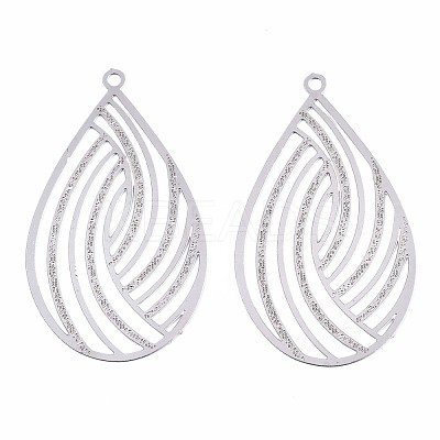 Tarnish Resistant 304 Stainless Steel Filigree Pendants STAS-T057-06P-1