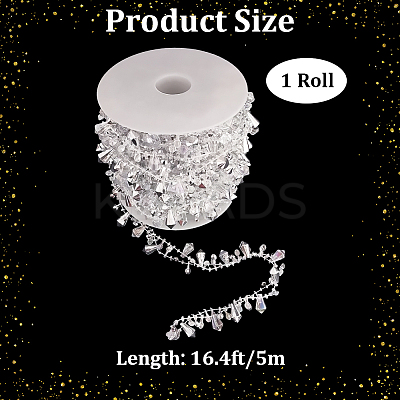 1 Roll Handmade Resin Teardrop Beaded Chains DIY-CN0003-52A-1