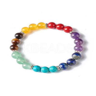 7 Chakra Healing Reiki Yoga Bracelet for Girl Women X1-BJEW-TA00020-1