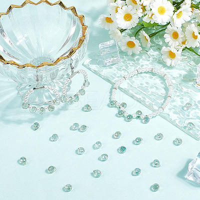 2 Strands Transparent Electroplate Glass Beads Strands EGLA-SP0001-24A-1