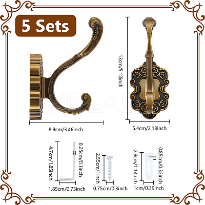 Alloy Wall Hook Hangers AJEW-WH0270-980-1