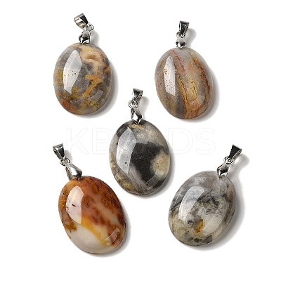 Natural Crazy Agate Pendants G-Z055-03P-05-1