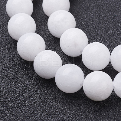 Natural White Jade Beads Strands X-GSR8mmC067-1