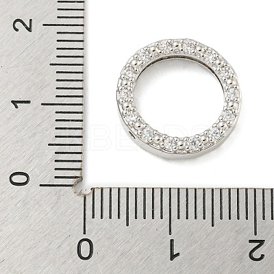 Brass Micro Pave Clear Cubic Zirconia Beads Frame KK-P277-58B-P-1