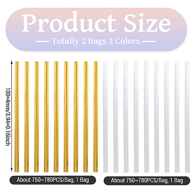 2 Bags 2 Colors Metallic Wire Twist Ties OCOR-TADJ0001-04-1