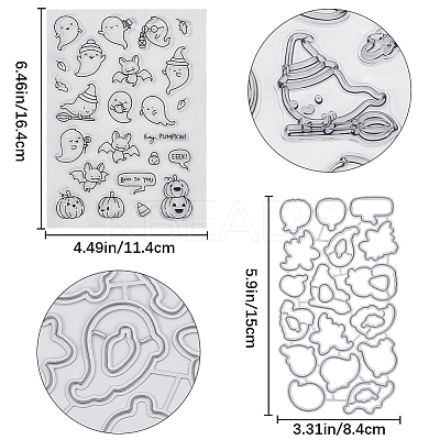 1Pc Halloween Theme PVC Plastic Clear Stamps DIY-CP0008-83-1