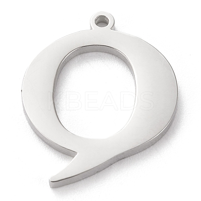 Tarnish Resistant 304 Stainless Steel Letter Pendant Rhinestone Settings STAS-J028-01Q-1
