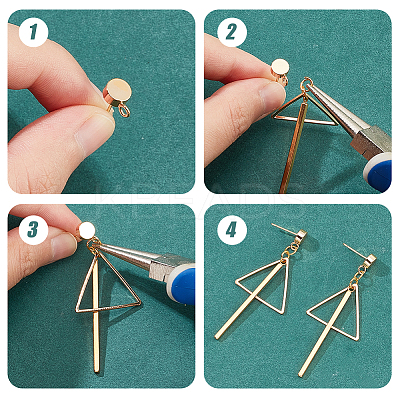Brass Stud Earring Findings KK-BC0001-24G-1