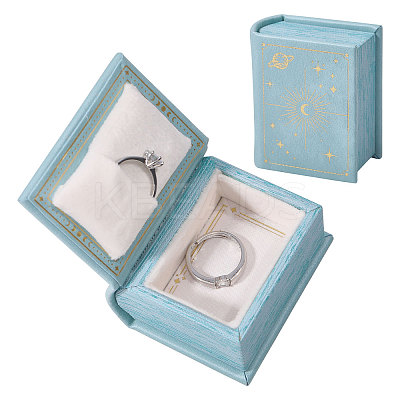 Book Shaped PU Leather Tie Clip Storage Boxes CON-CA0001-034B-1