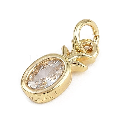 Fruits Brass Micro Pave Cubic Zirconia Charms KK-Z123-21G-01-1