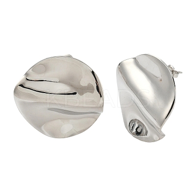 304 Stainless Steel Flat Round Stud Earrings EJEW-K268-56P-1