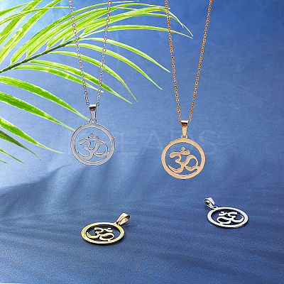 Yoga 304 Stainless Steel Pendants STAS-UN0013-51-1