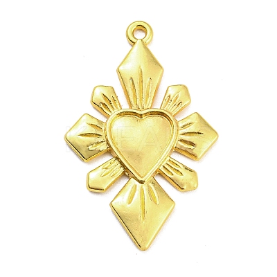 Alloy Rhinestone Settings Pendant PALLOY-H132-02G-11-1
