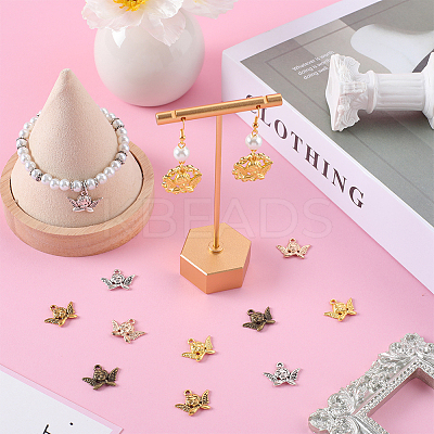 100Pcs 5 Colors Tibetan Style Alloy Pendants FIND-SC0005-57-1