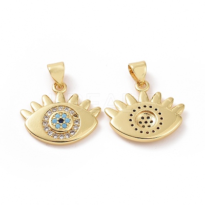 Brass Micro Pave Cubic Zirconia Pendants ZIRC-P106-01G-1