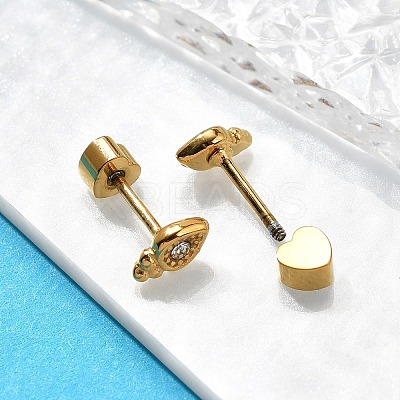 Ion Plating(IP) 304 Stainless Steel Carrot Stud Earrings EJEW-A118-20G-02-1