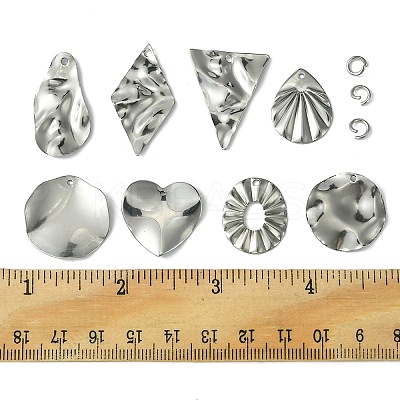 16Pcs 8 Style 201 Stainless Steel Pendants DIY-FS0005-37P-1