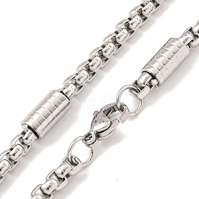 Non-Tarnish 304 Stainless Steel Box Chain Necklaces NJEW-R266-09B-P-1