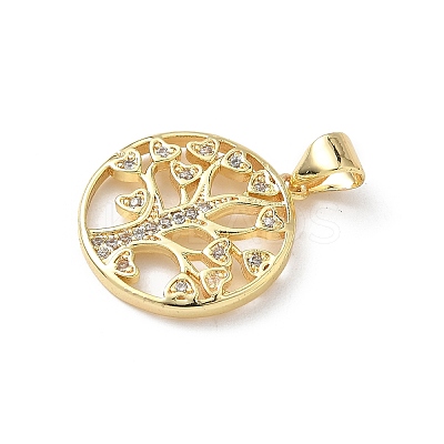 Brass Micro Pave Cubic Zirconia Pendants KK-S337-06G-C-1